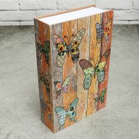 Книга сейф "Бабочки" с металлически сейфом 24 x 16 x 5,5 см