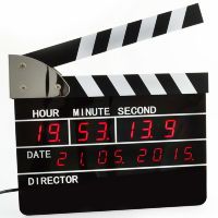 Светодиодные часы Кинохлопушка с календарем Movie Slate Digital Alarm Clock, питание от сети
