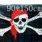 Пиратский флаг Череп в красной бандане 150 на 90 см